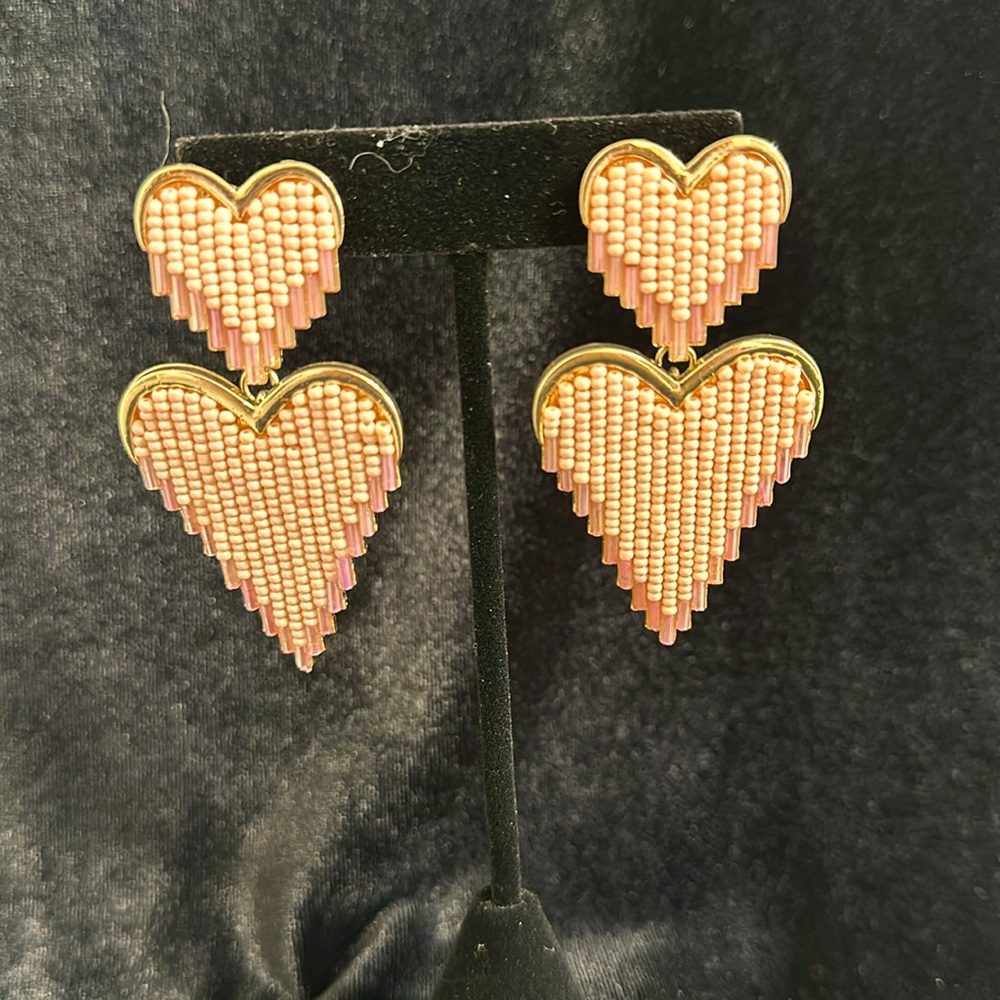Beautiful cute Valentines heart pierced earrings